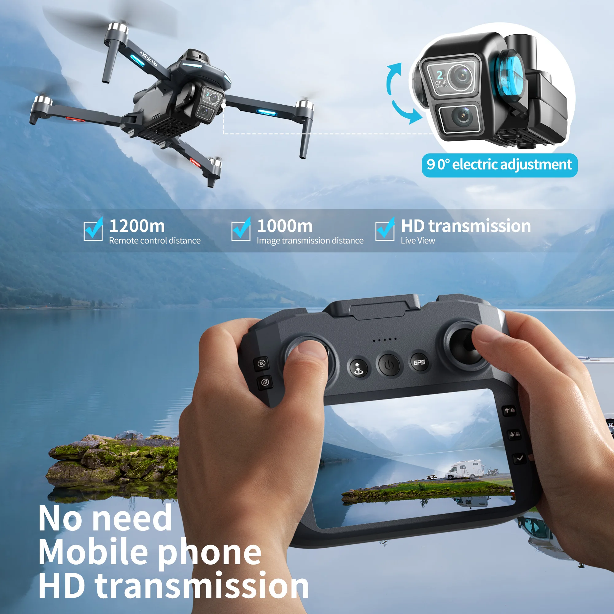Drone Original XT606 MAX GPS 4 - Jjrc Drone X12 avaliação e preço